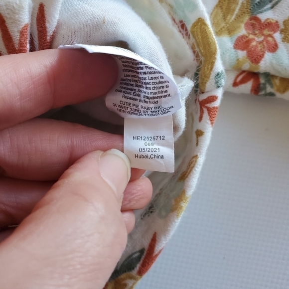 K1191 * Chick Pea Fall Leaf Jacket Ivory Tan Orange Size 6-9M - Picture 7 of 7